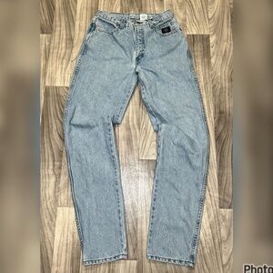 WOMENS SIZE 8 HARLEY DAVIDSON HIGH RISE LIGHT WASH JEANS MADE IN THE USA